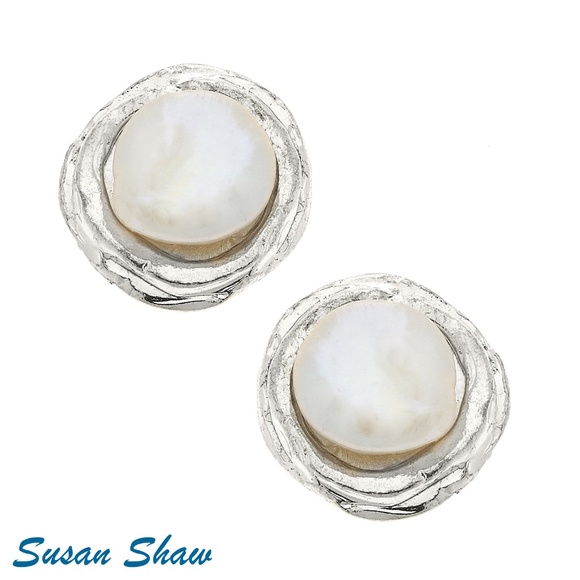 Susan Shaw Coin Stud Earrings - Picture 1 of 1